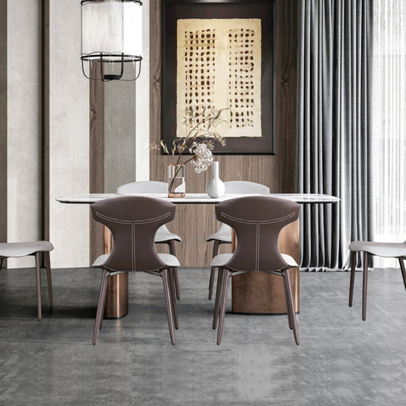 Contemporary Faux Leather Dining and Accent Chairs for Kitchen Clearhalo 'Dining Chairs' 'Dining Tables & Seating' 'dining_chair' 'furn' 'furn_dining_chair' 'Furniture' 'Kitchen & Dining Furniture' 7733358