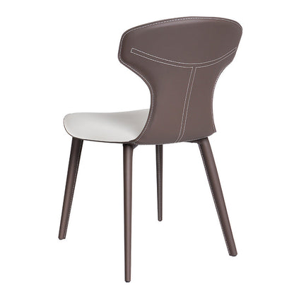 Contemporary Faux Leather Dining and Accent Chairs for Kitchen Beige Gray 1 Piece Clearhalo 'Dining Chairs' 'Dining Tables & Seating' 'dining_chair' 'furn' 'furn_dining_chair' 'Furniture' 'Kitchen & Dining Furniture' 7733360