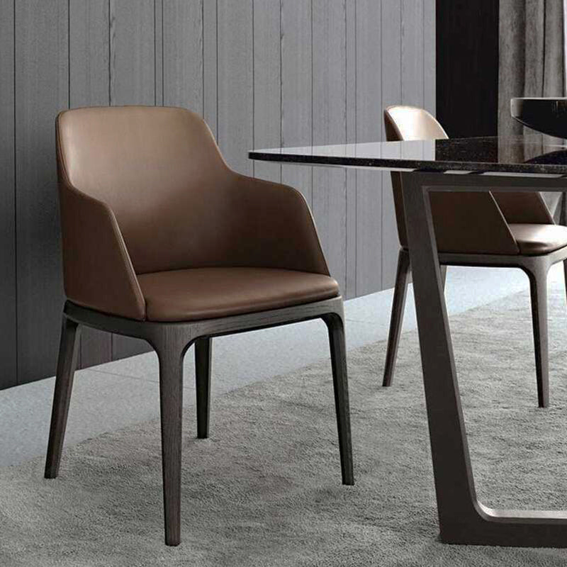 Brown and Black Contemporary Upholstered Dining and Accent Chairs Clearhalo 'Dining Chairs' 'Dining Tables & Seating' 'dining_chair' 'furn' 'furn_dining_chair' 'Furniture' 'Kitchen & Dining Furniture' 7733368