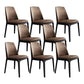 Brown and Black Contemporary Upholstered Dining and Accent Chairs Armless 8 Piece Set Clearhalo 'Dining Chairs' 'Dining Tables & Seating' 'dining_chair' 'furn' 'furn_dining_chair' 'Furniture' 'Kitchen & Dining Furniture' 7733375