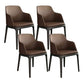 Brown and Black Contemporary Upholstered Dining and Accent Chairs With Arms 4 Piece Set Clearhalo 'Dining Chairs' 'Dining Tables & Seating' 'dining_chair' 'furn' 'furn_dining_chair' 'Furniture' 'Kitchen & Dining Furniture' 7733380