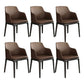 Brown and Black Contemporary Upholstered Dining and Accent Chairs With Arms 6 Piece Set Clearhalo 'Dining Chairs' 'Dining Tables & Seating' 'dining_chair' 'furn' 'furn_dining_chair' 'Furniture' 'Kitchen & Dining Furniture' 7733382