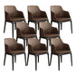 Brown and Black Contemporary Upholstered Dining and Accent Chairs With Arms 8 Piece Set Clearhalo 'Dining Chairs' 'Dining Tables & Seating' 'dining_chair' 'furn' 'furn_dining_chair' 'Furniture' 'Kitchen & Dining Furniture' 7733384