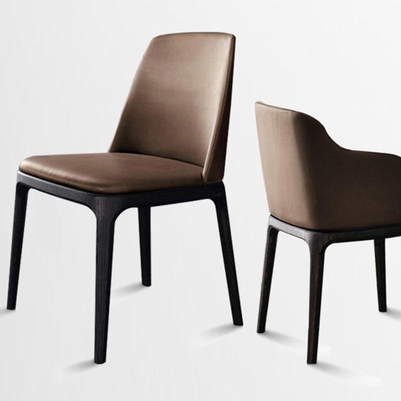 Brown and Black Contemporary Upholstered Dining and Accent Chairs Clearhalo 'Dining Chairs' 'Dining Tables & Seating' 'dining_chair' 'furn' 'furn_dining_chair' 'Furniture' 'Kitchen & Dining Furniture' 7733385