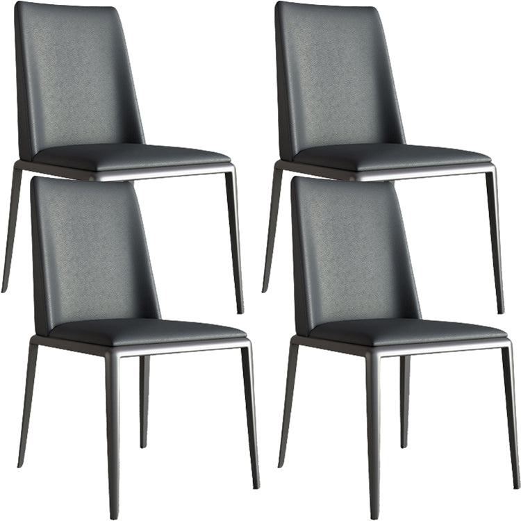 Silberbein zeitgenössischer Kunstleder -Esszimmerstuhl für Zuhause