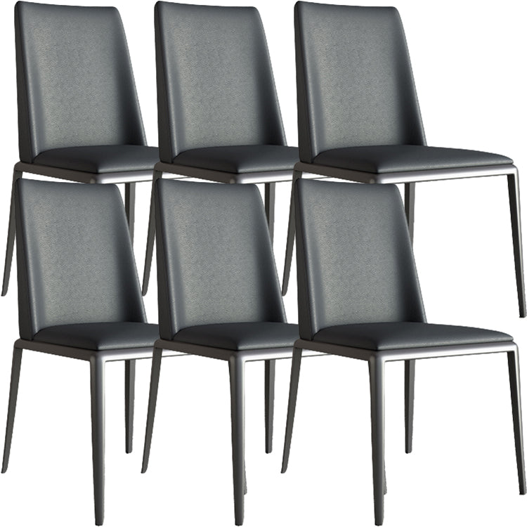 Silberbein zeitgenössischer Kunstleder -Esszimmerstuhl für Zuhause