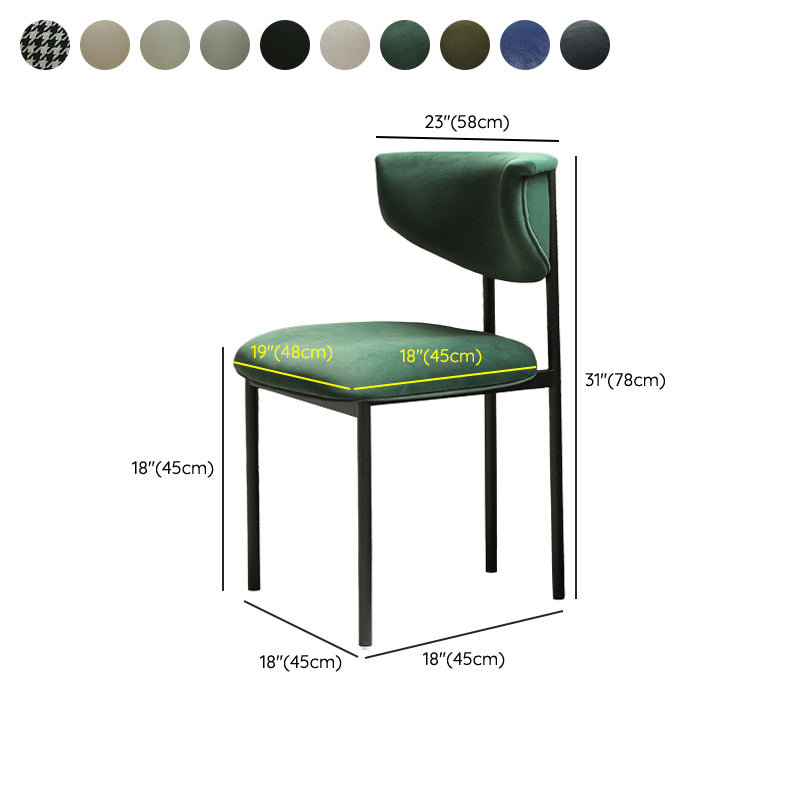 Zeitgenössische offene Back -Polster -Essneitenstuhl für Zuhause