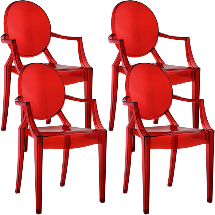 Zeitgenössischer Esszimmer Plastik König Louis Back Essstuhl