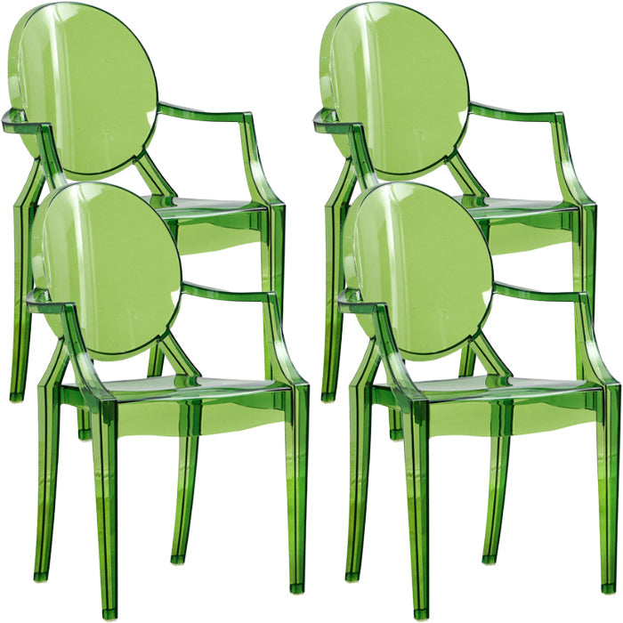 Zeitgenössischer Esszimmer Plastik König Louis Back Essstuhl