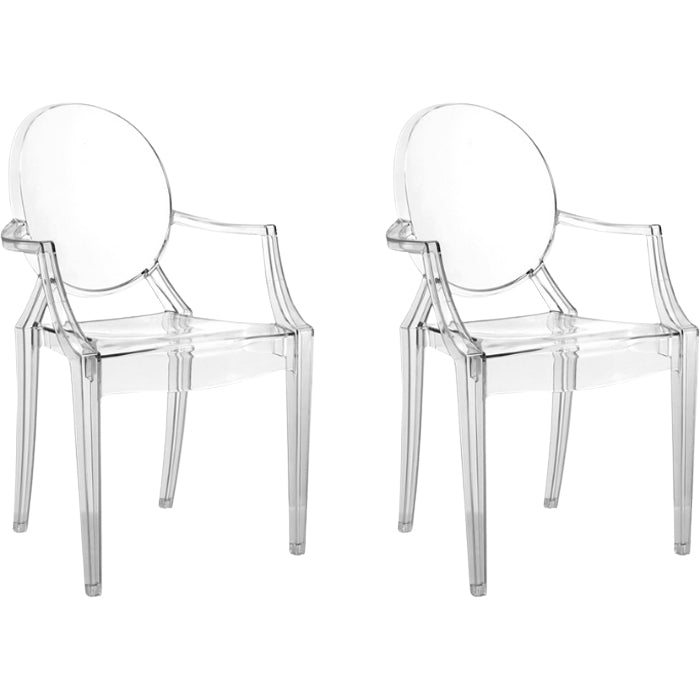 Zeitgenössischer Esszimmer Plastik König Louis Back Essstuhl