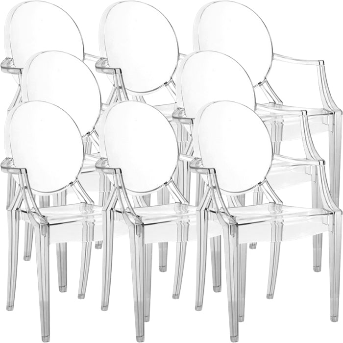 Zeitgenössischer Esszimmer Plastik König Louis Back Essstuhl