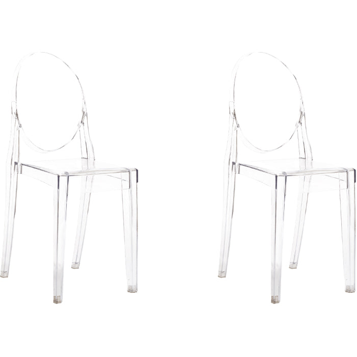 Zeitgenössischer Esszimmer Plastik König Louis Back Essstuhl