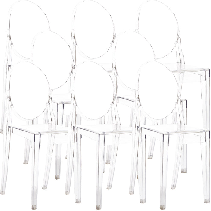 Zeitgenössischer Esszimmer Plastik König Louis Back Essstuhl