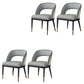 Glam Style Open Back Leather Upholstered Dining Chair with Wooden Legs 4 Piece Set Clearhalo 'Dining Chairs' 'Dining Tables & Seating' 'dining_chair' 'furn' 'furn_dining_chair' 'Furniture' 'Kitchen & Dining Furniture' 7733844