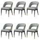 Glam Style Open Back Leather Upholstered Dining Chair with Wooden Legs 6 Piece Set Clearhalo 'Dining Chairs' 'Dining Tables & Seating' 'dining_chair' 'furn' 'furn_dining_chair' 'Furniture' 'Kitchen & Dining Furniture' 7733846