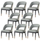 Glam Style Open Back Leather Upholstered Dining Chair with Wooden Legs 8 Piece Set Clearhalo 'Dining Chairs' 'Dining Tables & Seating' 'dining_chair' 'furn' 'furn_dining_chair' 'Furniture' 'Kitchen & Dining Furniture' 7733848