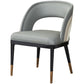 Glam Style Open Back Leather Upholstered Dining Chair with Wooden Legs Clearhalo 'Dining Chairs' 'Dining Tables & Seating' 'dining_chair' 'furn' 'furn_dining_chair' 'Furniture' 'Kitchen & Dining Furniture' 7733850
