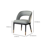 Glam Style Open Back Leather Upholstered Dining Chair with Wooden Legs Clearhalo 'Dining Chairs' 'Dining Tables & Seating' 'dining_chair' 'furn' 'furn_dining_chair' 'Furniture' 'Kitchen & Dining Furniture' 7733856