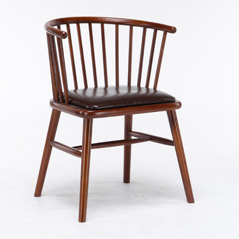 Modern Style Slat Back Solid Wood Dining Arm Chair for Home Use Nut-Brown 1 Piece Clearhalo 'Dining Chairs' 'Dining Tables & Seating' 'dining_chair' 'furn' 'furn_dining_chair' 'Furniture' 'Kitchen & Dining Furniture' 7733858