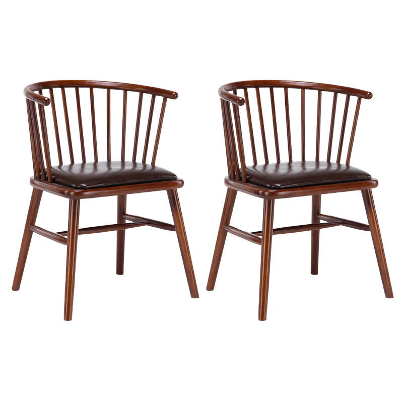 Modern Style Slat Back Solid Wood Dining Arm Chair for Home Use Nut-Brown 2 Piece Set Clearhalo 'Dining Chairs' 'Dining Tables & Seating' 'dining_chair' 'furn' 'furn_dining_chair' 'Furniture' 'Kitchen & Dining Furniture' 7733860