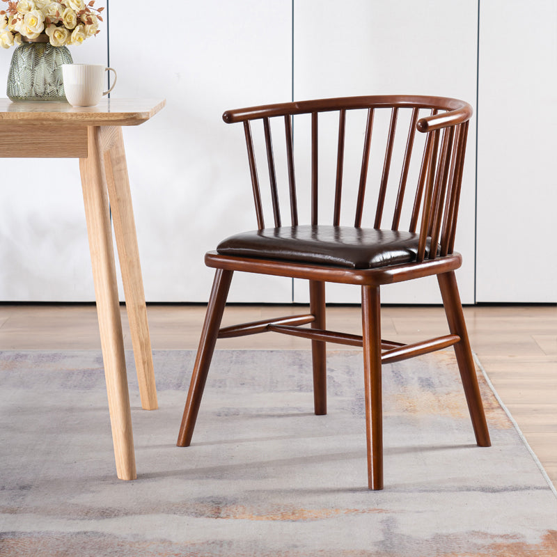 Modern Style Slat Back Solid Wood Dining Arm Chair for Home Use Clearhalo 'Dining Chairs' 'Dining Tables & Seating' 'dining_chair' 'furn' 'furn_dining_chair' 'Furniture' 'Kitchen & Dining Furniture' 7733862