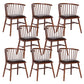 Modern Style Slat Back Solid Wood Dining Arm Chair for Home Use Nut-Brown 8 Piece Set Clearhalo 'Dining Chairs' 'Dining Tables & Seating' 'dining_chair' 'furn' 'furn_dining_chair' 'Furniture' 'Kitchen & Dining Furniture' 7733866