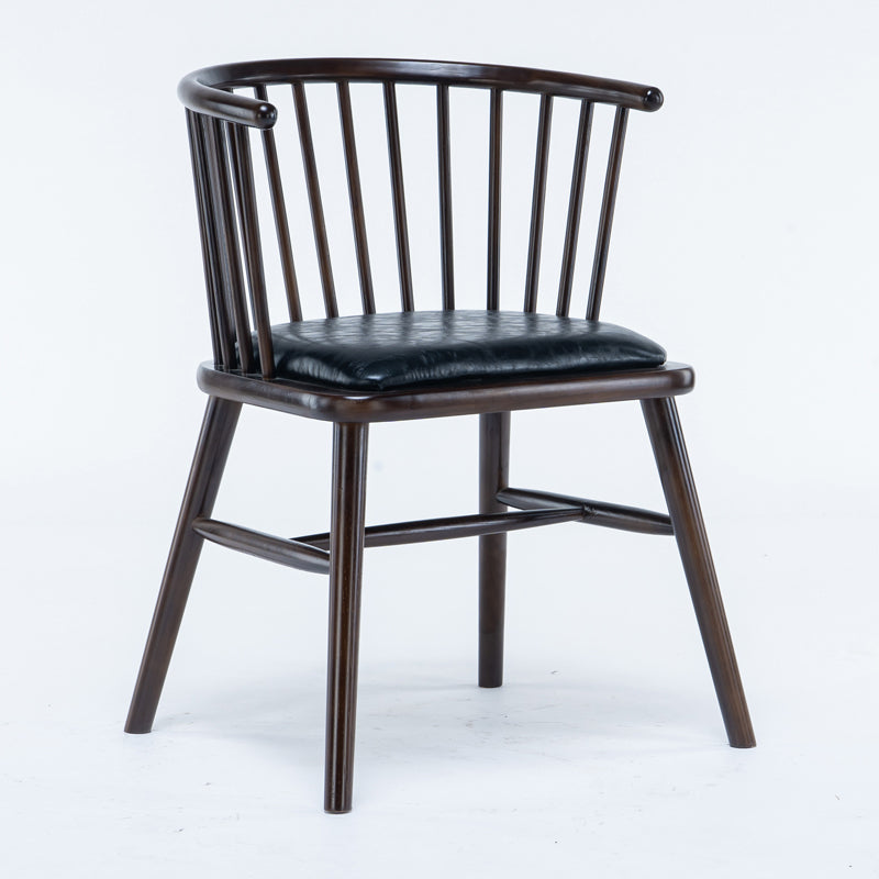 Modern Style Slat Back Solid Wood Dining Arm Chair for Home Use Dark Walnut 1 Piece Clearhalo 'Dining Chairs' 'Dining Tables & Seating' 'dining_chair' 'furn' 'furn_dining_chair' 'Furniture' 'Kitchen & Dining Furniture' 7733867