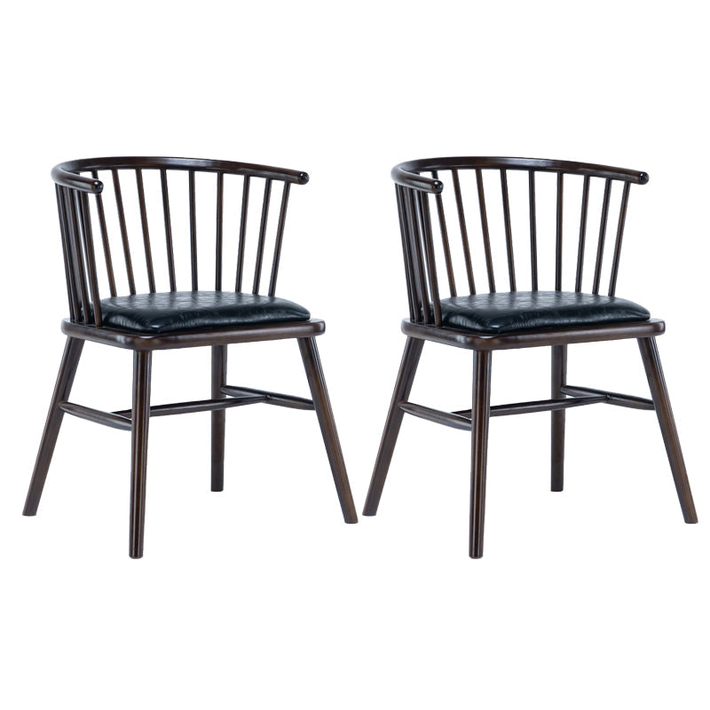 Modern Style Slat Back Solid Wood Dining Arm Chair for Home Use Dark Walnut 2 Piece Set Clearhalo 'Dining Chairs' 'Dining Tables & Seating' 'dining_chair' 'furn' 'furn_dining_chair' 'Furniture' 'Kitchen & Dining Furniture' 7733869