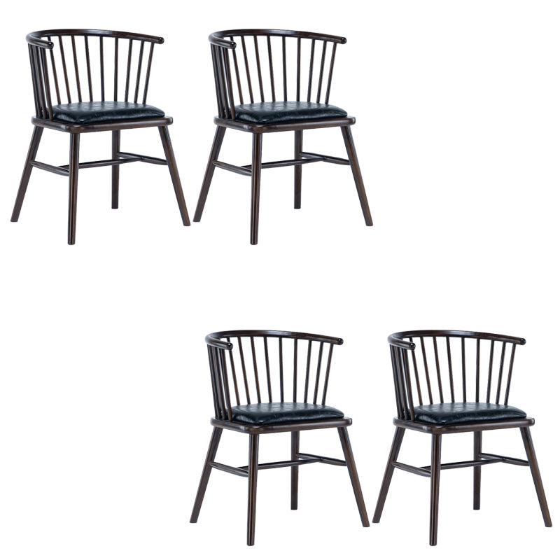 Modern Style Slat Back Solid Wood Dining Arm Chair for Home Use Dark Walnut 4 Piece Set Clearhalo 'Dining Chairs' 'Dining Tables & Seating' 'dining_chair' 'furn' 'furn_dining_chair' 'Furniture' 'Kitchen & Dining Furniture' 7733872