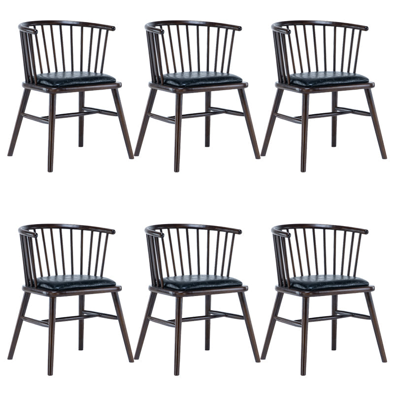 Modern Style Slat Back Solid Wood Dining Arm Chair for Home Use Dark Walnut 6 Piece Set Clearhalo 'Dining Chairs' 'Dining Tables & Seating' 'dining_chair' 'furn' 'furn_dining_chair' 'Furniture' 'Kitchen & Dining Furniture' 7733874