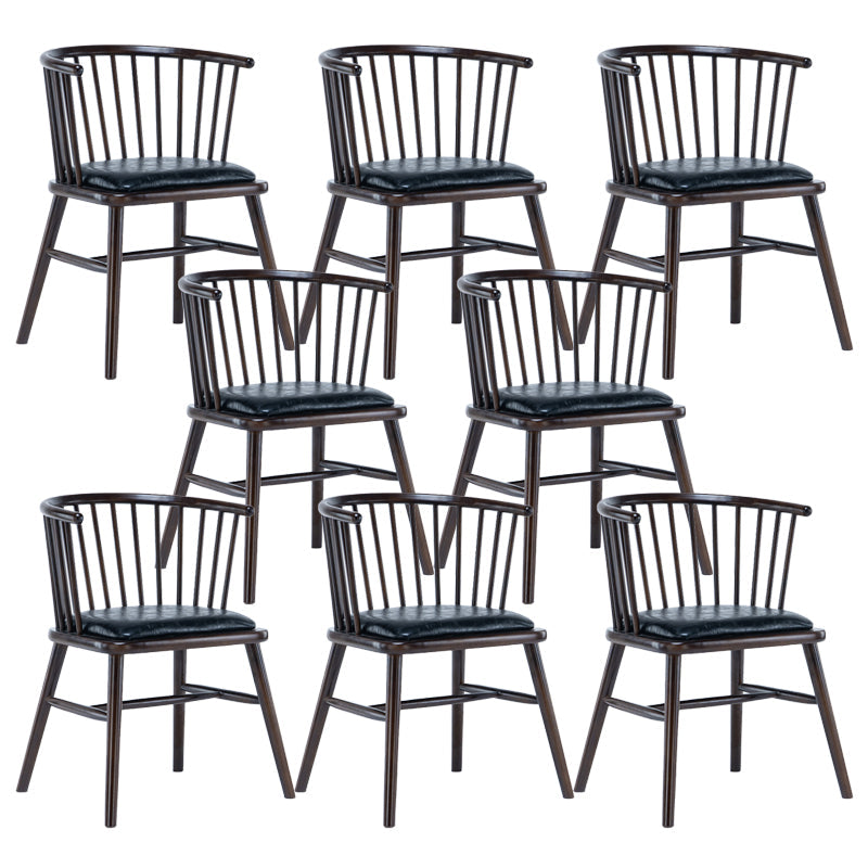 Modern Style Slat Back Solid Wood Dining Arm Chair for Home Use Dark Walnut 8 Piece Set Clearhalo 'Dining Chairs' 'Dining Tables & Seating' 'dining_chair' 'furn' 'furn_dining_chair' 'Furniture' 'Kitchen & Dining Furniture' 7733875