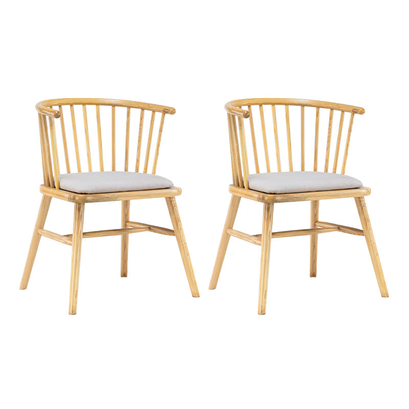 Modern Style Slat Back Solid Wood Dining Arm Chair for Home Use Natural 2 Piece Set Clearhalo 'Dining Chairs' 'Dining Tables & Seating' 'dining_chair' 'furn' 'furn_dining_chair' 'Furniture' 'Kitchen & Dining Furniture' 7733877