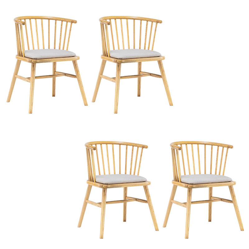 Modern Style Slat Back Solid Wood Dining Arm Chair for Home Use Natural 4 Piece Set Clearhalo 'Dining Chairs' 'Dining Tables & Seating' 'dining_chair' 'furn' 'furn_dining_chair' 'Furniture' 'Kitchen & Dining Furniture' 7733878