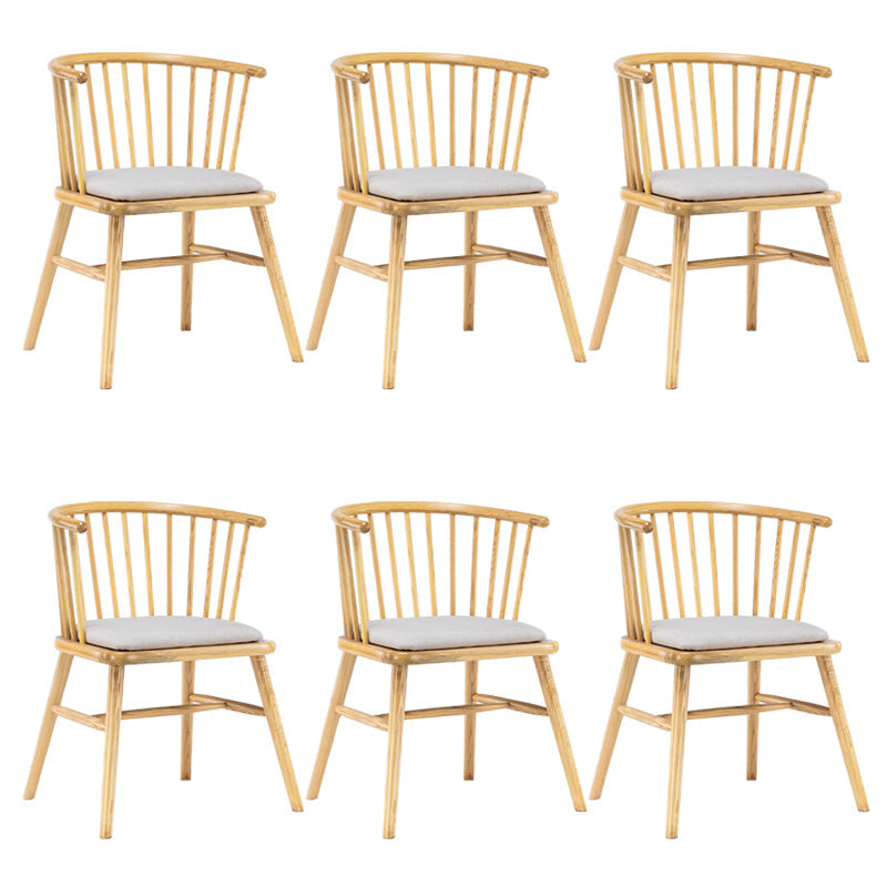 Modern Style Slat Back Solid Wood Dining Arm Chair for Home Use Natural 6 Piece Set Clearhalo 'Dining Chairs' 'Dining Tables & Seating' 'dining_chair' 'furn' 'furn_dining_chair' 'Furniture' 'Kitchen & Dining Furniture' 7733879
