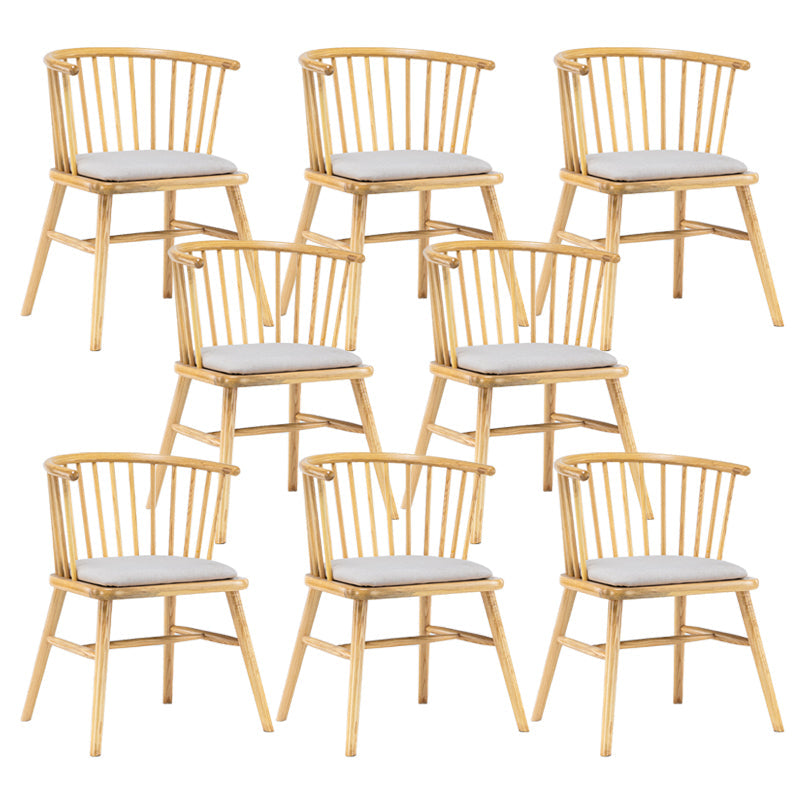 Modern Style Slat Back Solid Wood Dining Arm Chair for Home Use Natural 8 Piece Set Clearhalo 'Dining Chairs' 'Dining Tables & Seating' 'dining_chair' 'furn' 'furn_dining_chair' 'Furniture' 'Kitchen & Dining Furniture' 7733880