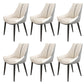 Glam Style Parsons Back Upholstered 4 Legs Home Use Dining Side Chair Off-White 6 Piece Set Black Clearhalo 'Dining Chairs' 'Dining Tables & Seating' 'dining_chair' 'furn' 'furn_dining_chair' 'Furniture' 'Kitchen & Dining Furniture' 7733888