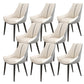 Glam Style Parsons Back Upholstered 4 Legs Home Use Dining Side Chair Off-White 8 Piece Set Black Clearhalo 'Dining Chairs' 'Dining Tables & Seating' 'dining_chair' 'furn' 'furn_dining_chair' 'Furniture' 'Kitchen & Dining Furniture' 7733891