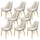 Glam Style Parsons Back Upholstered 4 Legs Home Use Dining Side Chair Off-White 8 Piece Set Brass Gold Clearhalo 'Dining Chairs' 'Dining Tables & Seating' 'dining_chair' 'furn' 'furn_dining_chair' 'Furniture' 'Kitchen & Dining Furniture' 7733900