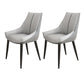 Glam Style Parsons Back Upholstered 4 Legs Home Use Dining Side Chair Dark Grey Light Grey 2 Piece Set Black Clearhalo 'Dining Chairs' 'Dining Tables & Seating' 'dining_chair' 'furn' 'furn_dining_chair' 'Furniture' 'Kitchen & Dining Furniture' 7733903