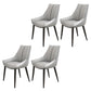 Glam Style Parsons Back Upholstered 4 Legs Home Use Dining Side Chair Dark Grey Light Grey 4 Piece Set Black Clearhalo 'Dining Chairs' 'Dining Tables & Seating' 'dining_chair' 'furn' 'furn_dining_chair' 'Furniture' 'Kitchen & Dining Furniture' 7733904