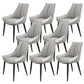 Glam Style Parsons Back Upholstered 4 Legs Home Use Dining Side Chair Dark Grey Light Grey 8 Piece Set Black Clearhalo 'Dining Chairs' 'Dining Tables & Seating' 'dining_chair' 'furn' 'furn_dining_chair' 'Furniture' 'Kitchen & Dining Furniture' 7733906