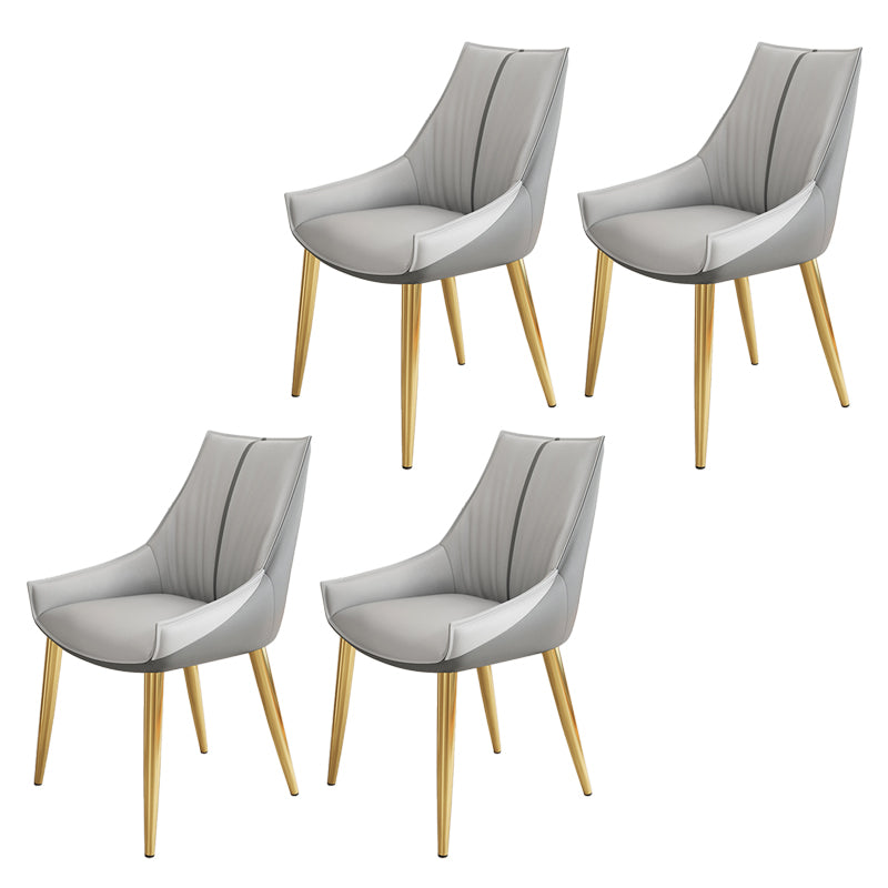 Glam Style Parsons Back Upholstered 4 Legs Home Use Dining Side Chair Dark Grey Light Grey 4 Piece Set Brass Gold Clearhalo 'Dining Chairs' 'Dining Tables & Seating' 'dining_chair' 'furn' 'furn_dining_chair' 'Furniture' 'Kitchen & Dining Furniture' 7733909