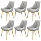 Glam Style Parsons Back Upholstered 4 Legs Home Use Dining Side Chair Dark Grey Light Grey 6 Piece Set Brass Gold Clearhalo 'Dining Chairs' 'Dining Tables & Seating' 'dining_chair' 'furn' 'furn_dining_chair' 'Furniture' 'Kitchen & Dining Furniture' 7733910