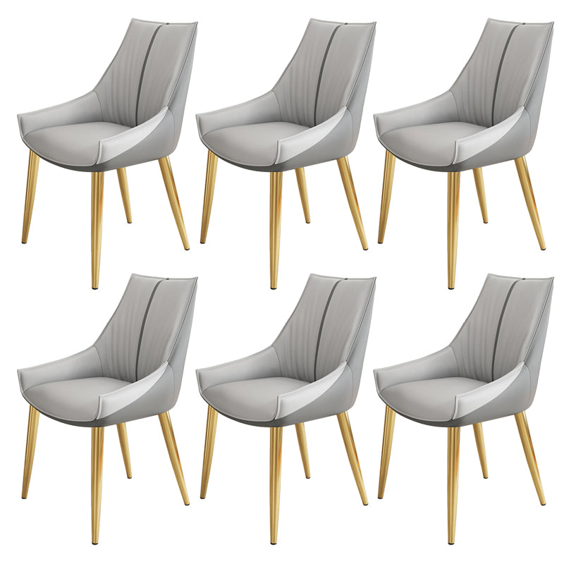 Glam Style Parsons Back Upholstered 4 Legs Home Use Dining Side Chair Dark Grey Light Grey 6 Piece Set Brass Gold Clearhalo 'Dining Chairs' 'Dining Tables & Seating' 'dining_chair' 'furn' 'furn_dining_chair' 'Furniture' 'Kitchen & Dining Furniture' 7733910