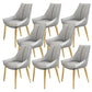 Glam Style Parsons Back Upholstered 4 Legs Home Use Dining Side Chair Dark Grey Light Grey 8 Piece Set Brass Gold Clearhalo 'Dining Chairs' 'Dining Tables & Seating' 'dining_chair' 'furn' 'furn_dining_chair' 'Furniture' 'Kitchen & Dining Furniture' 7733911