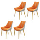 Glam Style Parsons Back Upholstered 4 Legs Home Use Dining Side Chair Grey Orange 4 Piece Set Brass Gold Clearhalo 'Dining Chairs' 'Dining Tables & Seating' 'dining_chair' 'furn' 'furn_dining_chair' 'Furniture' 'Kitchen & Dining Furniture' 7733919