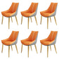 Glam Style Parsons Back Upholstered 4 Legs Home Use Dining Side Chair Grey Orange 6 Piece Set Brass Gold Clearhalo 'Dining Chairs' 'Dining Tables & Seating' 'dining_chair' 'furn' 'furn_dining_chair' 'Furniture' 'Kitchen & Dining Furniture' 7733920