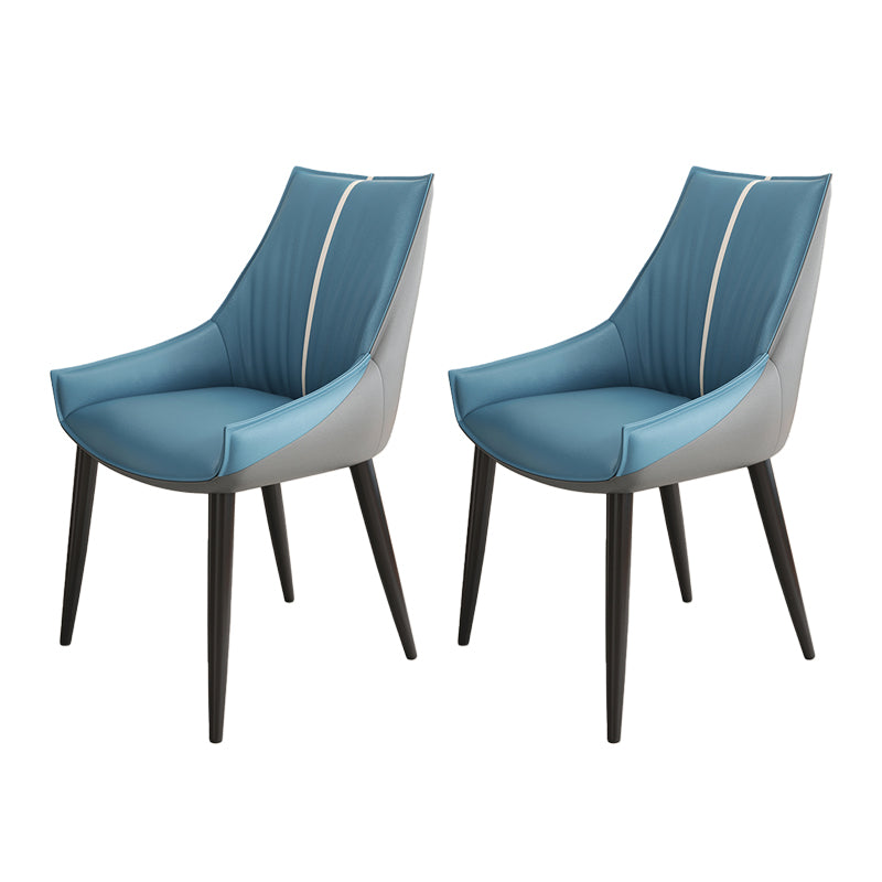 Glam Style Parsons Back Upholstered 4 Legs Home Use Dining Side Chair Blue 2 Piece Set Black Clearhalo 'Dining Chairs' 'Dining Tables & Seating' 'dining_chair' 'furn' 'furn_dining_chair' 'Furniture' 'Kitchen & Dining Furniture' 7733923