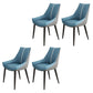 Glam Style Parsons Back Upholstered 4 Legs Home Use Dining Side Chair Blue 4 Piece Set Black Clearhalo 'Dining Chairs' 'Dining Tables & Seating' 'dining_chair' 'furn' 'furn_dining_chair' 'Furniture' 'Kitchen & Dining Furniture' 7733924