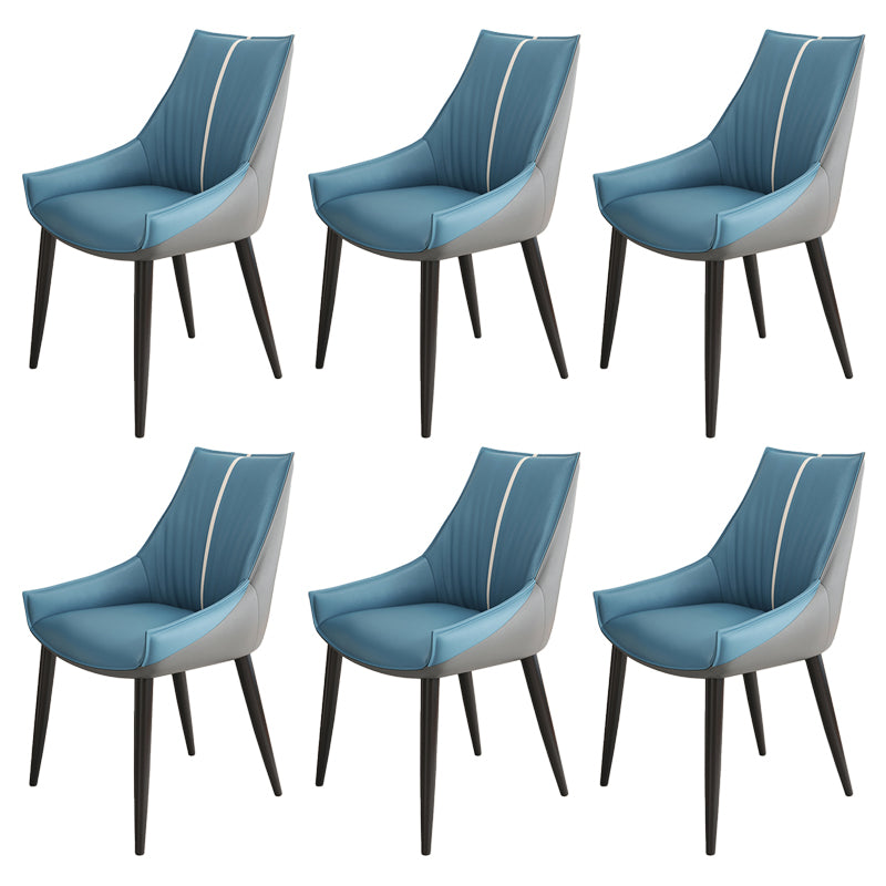 Glam Style Parsons Back Upholstered 4 Legs Home Use Dining Side Chair Blue 6 Piece Set Black Clearhalo 'Dining Chairs' 'Dining Tables & Seating' 'dining_chair' 'furn' 'furn_dining_chair' 'Furniture' 'Kitchen & Dining Furniture' 7733925